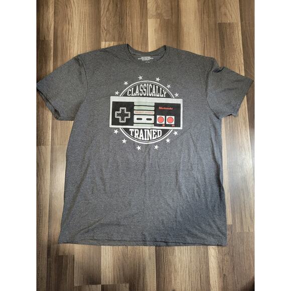 Nintendo Other - Men's Gray Classic Nintendo Game Remote Short Sleeve Graphic Tee Size XL